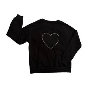 Francesca’s Black Long Sleeve Transparent Heart T-Shirt Size XS